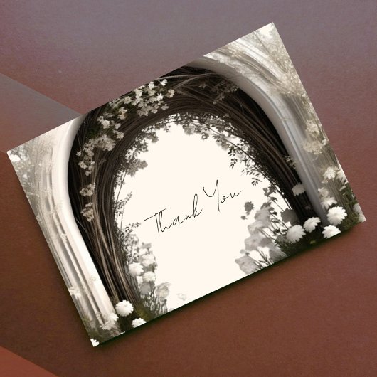 Carte De Remerciements Mariage d'arche botanique romantique