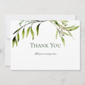 Carte De Remerciements Mariage d'armature de verdure rustique (Devant)