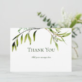 Carte De Remerciements Mariage d'armature de verdure rustique (Debout devant)