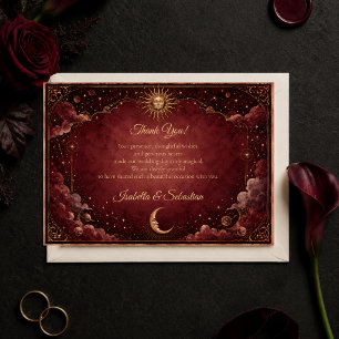 Carte De Remerciements Mariage d'Astrologie Céleste Lunatique