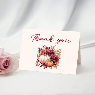 Carte De Remerciements Mariage d'automne de citrouille