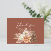 Carte De Remerciements Mariage d'automne floral rustique (Debout devant)