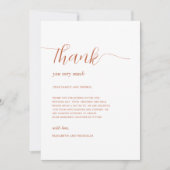 Carte De Remerciements Mariage de automne boho rustique en terre cuite (Devant)