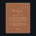 Carte de remerciements Mariage de automne en terre<br><div class="desc">Ce design romantique et intemporel présente un script moderne associé à un texte audacieux. Veuillez me contacter si vous avez besoin d'aide pour cette conception.</div>