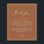 Carte de remerciements Mariage de automne en terre<br><div class="desc">Ce design romantique et intemporel présente un script moderne associé à un texte audacieux. Veuillez me contacter si vous avez besoin d'aide pour cette conception.</div>