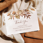 Carte De Remerciements Mariage de automne Floral Boho en terre cuite<br><div class="desc">Mariage moderne de style bohème vous remercie les cartes avec des fleurs d'aquarelle et les feuilles de chute dans les tons de terre comme rouille brun,  orange brûlé et terre cuite. Un choix parfait pour les mariages d'automne.</div>