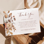Carte De Remerciements Mariage de automne Floral Boho en terre cuite<br><div class="desc">Mariage moderne de style bohème vous remercie les cartes avec des fleurs d'aquarelle et les feuilles de chute dans les tons de terre comme rouille brun,  orange brûlé et terre cuite. Un choix parfait pour les mariages d'automne.</div>