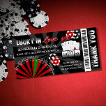 Carte De Remerciements Mariage de billets Las Vegas Casino<br><div class="desc">Si vous planifiez un mariage de Las Vegas ou un événement sur le thème du casino, notre Carte de remerciements de mariage de style Billet de nuit Las Vegas Casino est l'option idéale pour vous. Cette invitation unique et élégante est conçue pour ressembler à un ticket pour un jeu de...</div>