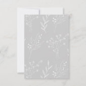 Carte De Remerciements Mariage de Boho Floral à Coin Blanc Argent (Dos)