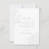 Carte De Remerciements Mariage de Boho Floral Corner Argent (Devant)
