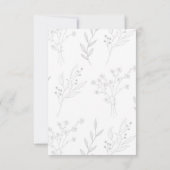 Carte De Remerciements Mariage de Boho Floral Corner Argent (Dos)
