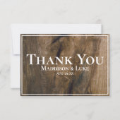 Carte De Remerciements Mariage de bois rustique occidental personnalisé (Devant)