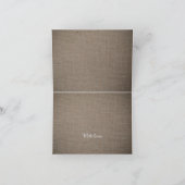 Carte De Remerciements Mariage de Burlap rustique (Intérieur)