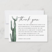 Carte De Remerciements Mariage de cactus aquarelle | Botanique du désert (Devant)