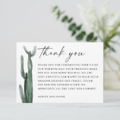 Carte De Remerciements Mariage de cactus aquarelle | Botanique du désert (Debout devant)