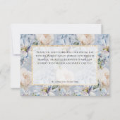 Carte De Remerciements Mariage de cadre bleu et blanc floral rustique (Dos)