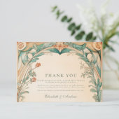 Carte De Remerciements Mariage de cadre botanique chaud (Debout devant)