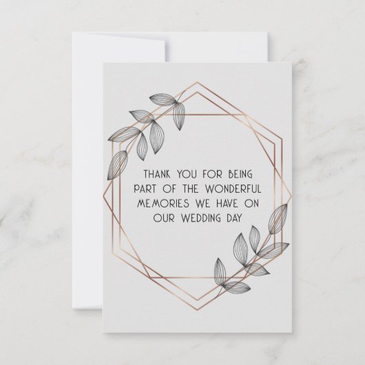 Carte De Remerciements Mariage de cadre de script photo moderne simple (Dos)