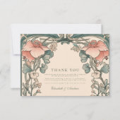 Carte De Remerciements Mariage de cadre Fleur sauvage corail (Devant)