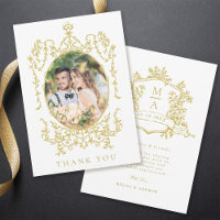 Mariage de cadre Floral Victorien Or Photo
