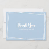 Carte De Remerciements Mariage de cadre géométrique de script élégant ble (Devant)