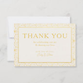 Carte De Remerciements Mariage de cadre géométrique Or moderne (Devant)