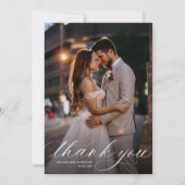 Carte De Remerciements mariage de calligraphie blanche moderne (Devant)