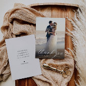 Carte De Remerciements mariage de calligraphie blanche moderne