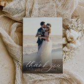 Carte De Remerciements mariage de calligraphie blanche moderne