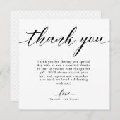 Carte de remerciements Mariage de calligraphie de  (Devant / Derrière)