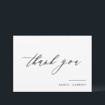 Carte De Remerciements Mariage de calligraphie manuscrite noire<br><div class="desc">Envoyez des remerciements avec ce carte de remerciements personnalisable. Il comprend la calligraphie manuscrite et la typographie classique. Personnalisez ce carte de remerciements mariage en ajoutant vos détails. Ce carte de remerciements de calligraphie est parfait pour des occasions spéciales et un usage professionnel et personnel.</div>