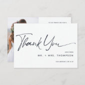 Carte De Remerciements Mariage de calligraphie moderne (Devant / Derrière)