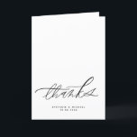 Carte De Remerciements Mariage de calligraphie moderne<br><div class="desc">Envoyez des remerciements à vos proches avec ce carte de remerciements mariage personnalisable. Il est doté de calligraphie aquarelle. Personnalisez en ajoutant vos détails. Ce carte de remerciements noir est parfait pour des évènements spéciaux,  des affaires et un usage personnel.</div>