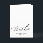 Carte De Remerciements Mariage de calligraphie moderne<br><div class="desc">Envoyez des remerciements à vos proches avec ce carte de remerciements mariage personnalisable. Il est doté de calligraphie aquarelle. Personnalisez en ajoutant vos détails. Ce carte de remerciements noir est parfait pour des évènements spéciaux,  des affaires et un usage personnel.</div>