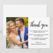 Carte De Remerciements Mariage de calligraphie moderne et élégant (Devant / Derrière)