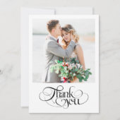 Carte De Remerciements Mariage de calligraphie multi-images moderne (Devant)