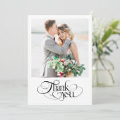 Carte De Remerciements Mariage de calligraphie multi-images moderne (Debout devant)