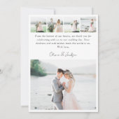 Carte De Remerciements Mariage de calligraphie multi-images moderne (Dos)