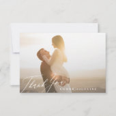 Carte De Remerciements Mariage de calligraphie noir et blanc classique Ph (Devant)