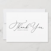 Carte De Remerciements Mariage de calligraphie noir Whimsical (Devant)