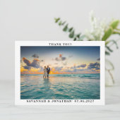 Carte De Remerciements Mariage de calligraphie photo (Debout devant)