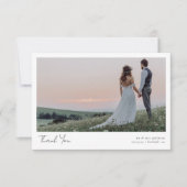 Carte De Remerciements Mariage de calligraphie photographique Monogramme (Devant)