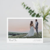 Carte De Remerciements Mariage de calligraphie photographique Monogramme (Debout devant)