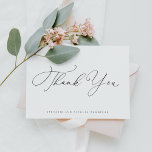 Carte De Remerciements Mariage de calligraphie Whimsical moderne noir<br><div class="desc">Envoyez des remerciements avec ce carte de remerciements mariage personnalisable. Il présente la calligraphie lunaire et la typographie classique. Personnalisez en ajoutant vos détails. Ce carte de remerciements de mariage élégant sera également parfait comme papeterie pour un couple et plus encore.</div>