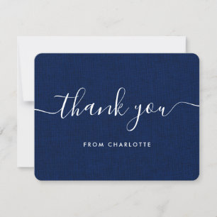 Carte De Remerciements Mariage de Campagne Bleu Marine Fête Prénuptiale A