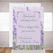 Carte de remerciements Mariage de champs Lavender