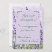Carte de remerciements Mariage de champs Lavender (Devant)
