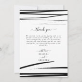 Carte De Remerciements Mariage de code QR Abstrait noir moderne (Devant)