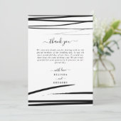 Carte De Remerciements Mariage de code QR Abstrait noir moderne (Debout devant)