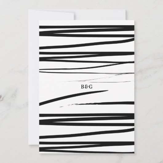 Carte De Remerciements Mariage de code QR Abstrait noir moderne (Dos)